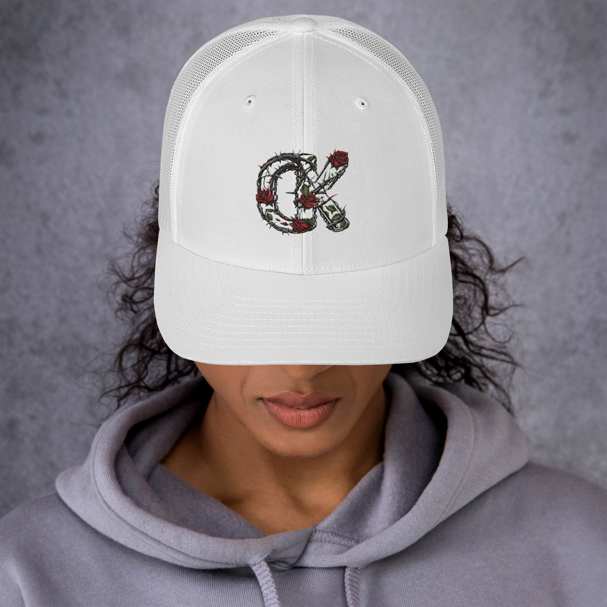 Cowboy Kryptonite Trucker Cap – Roses & Barbwire CK Logo - Image 8