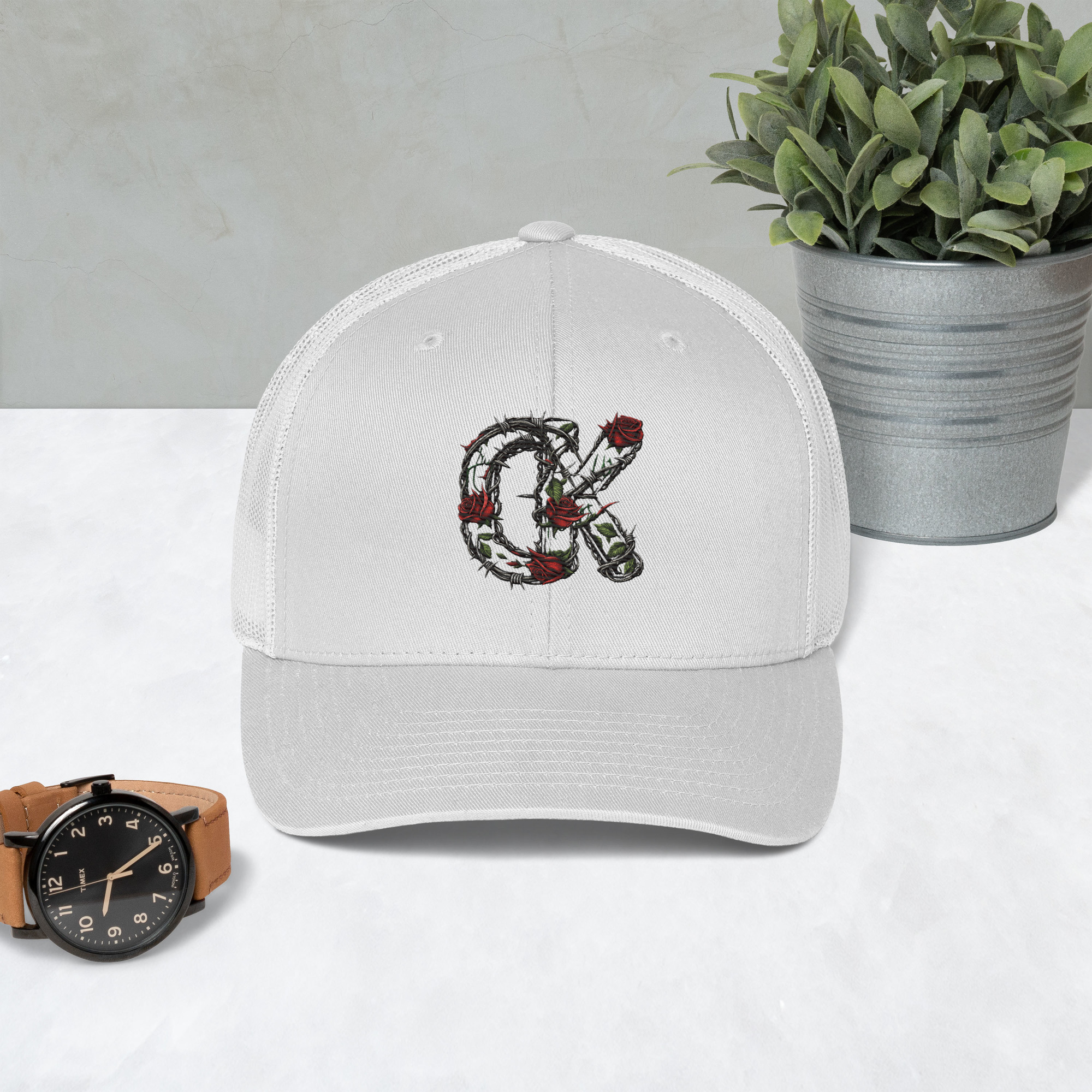 Cowboy Kryptonite Trucker Cap – Roses & Barbwire CK Logo - Image 7