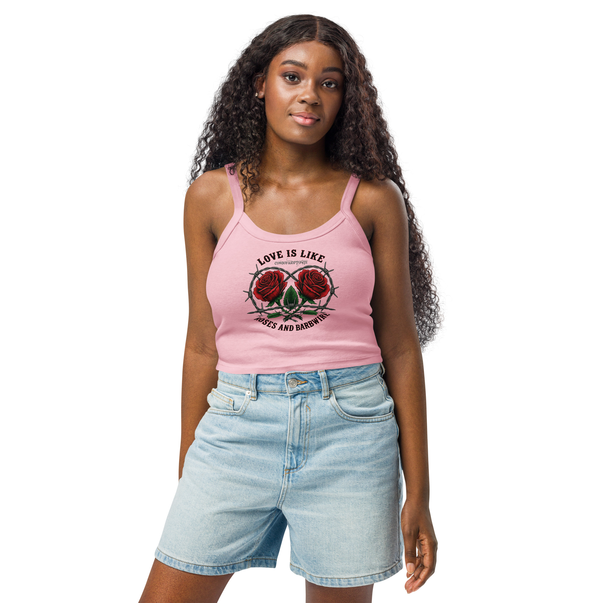 💘 Love Is Like Roses & Barbwire – Micro-Rib Tank - Image 7