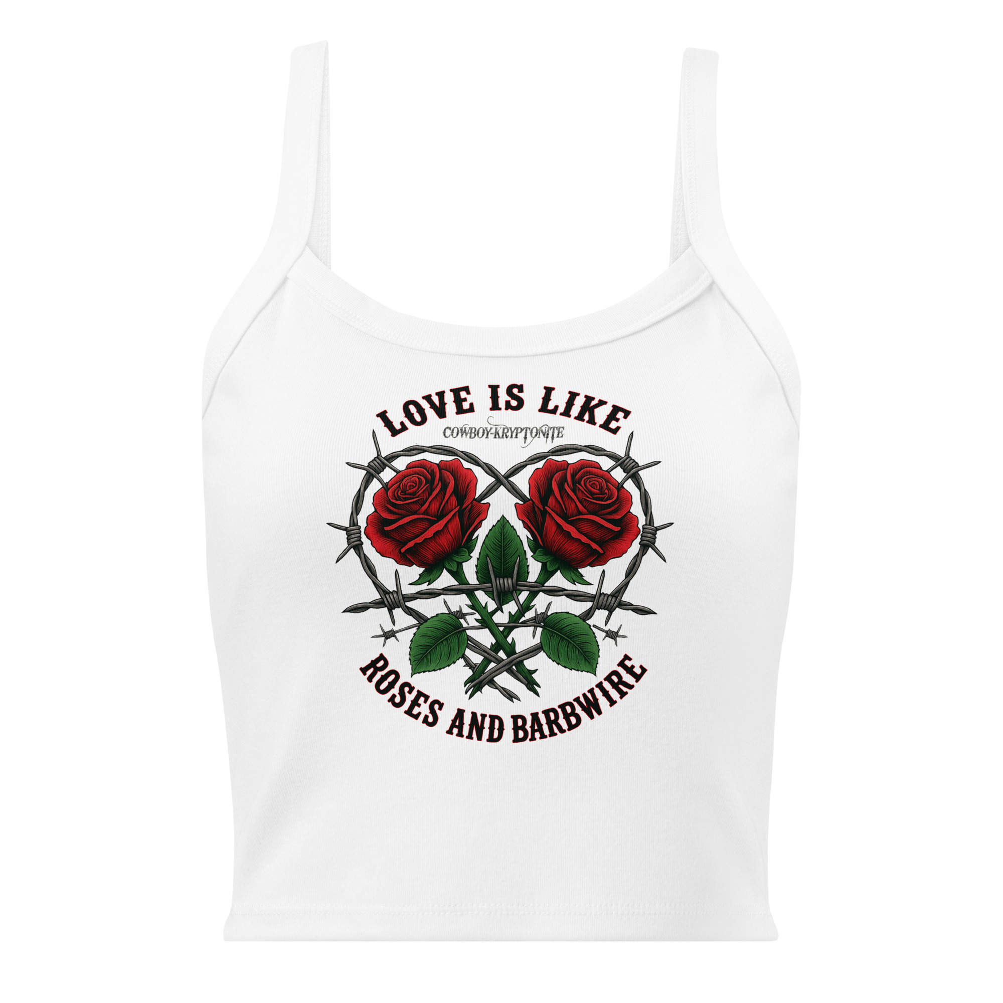 💘 Love Is Like Roses & Barbwire – Micro-Rib Tank - Image 3