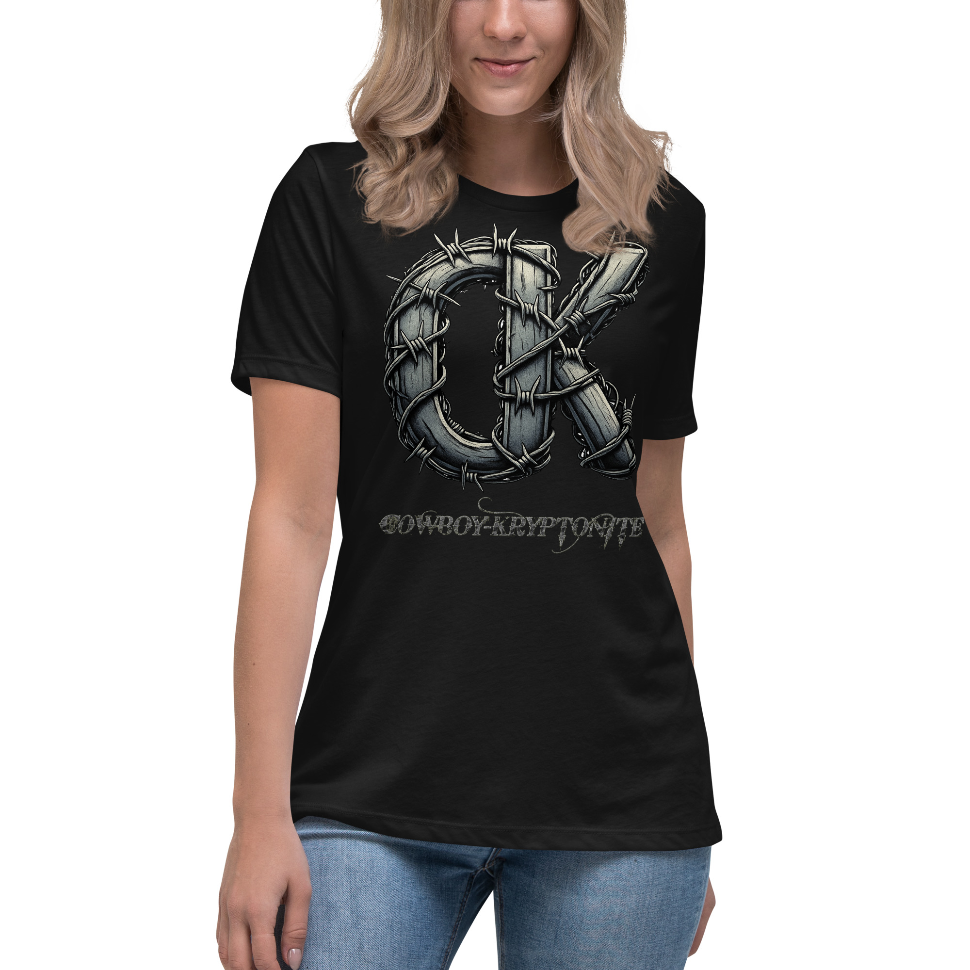 Barbwire CK – Cowboy Kryptonite Women's Relaxed T-Shirt - Image 5