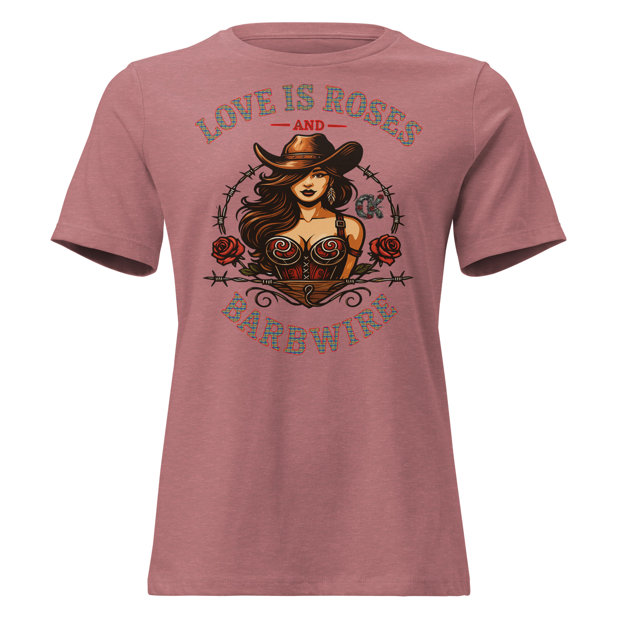 Love Is Roses & Barbwire Cowgirl Edition - Women's Relaxed T-Shirt - Image 2