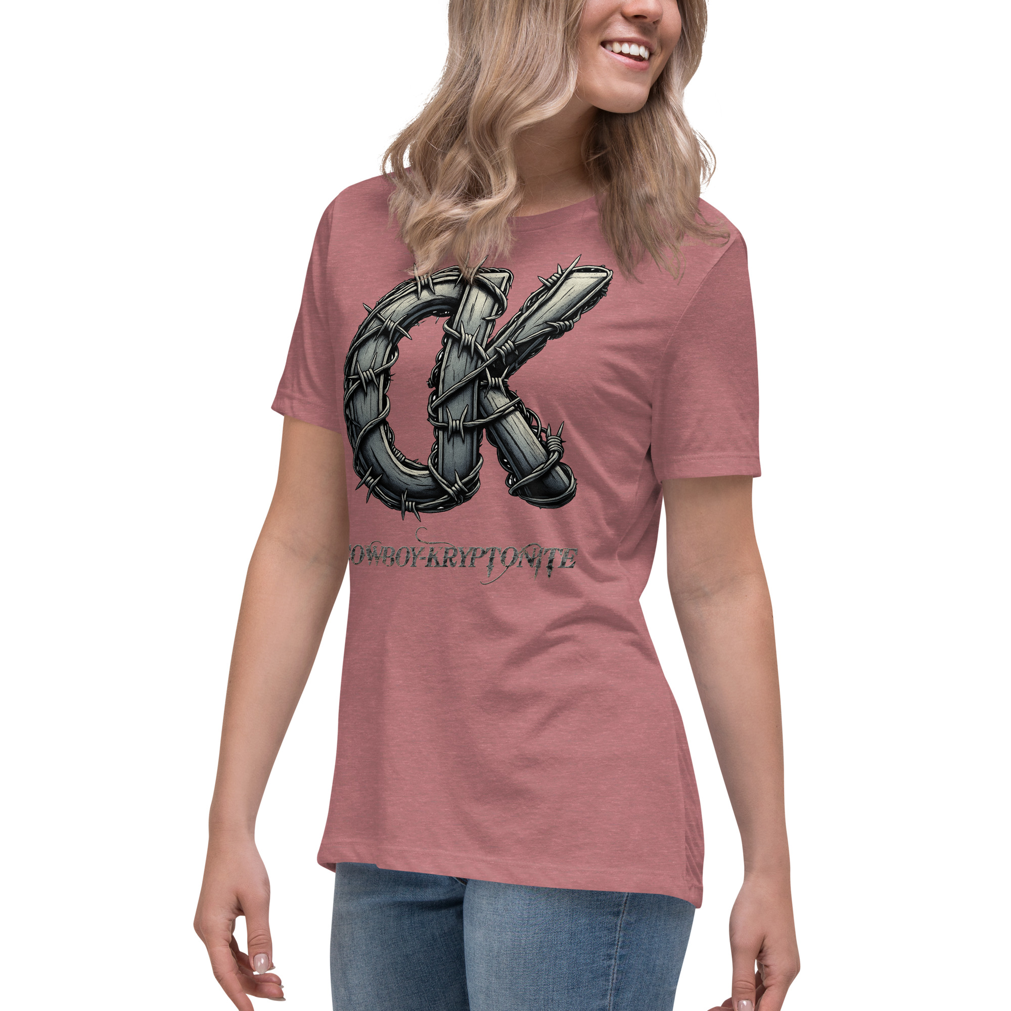 Barbwire CK – Cowboy Kryptonite Women's Relaxed T-Shirt - Image 6