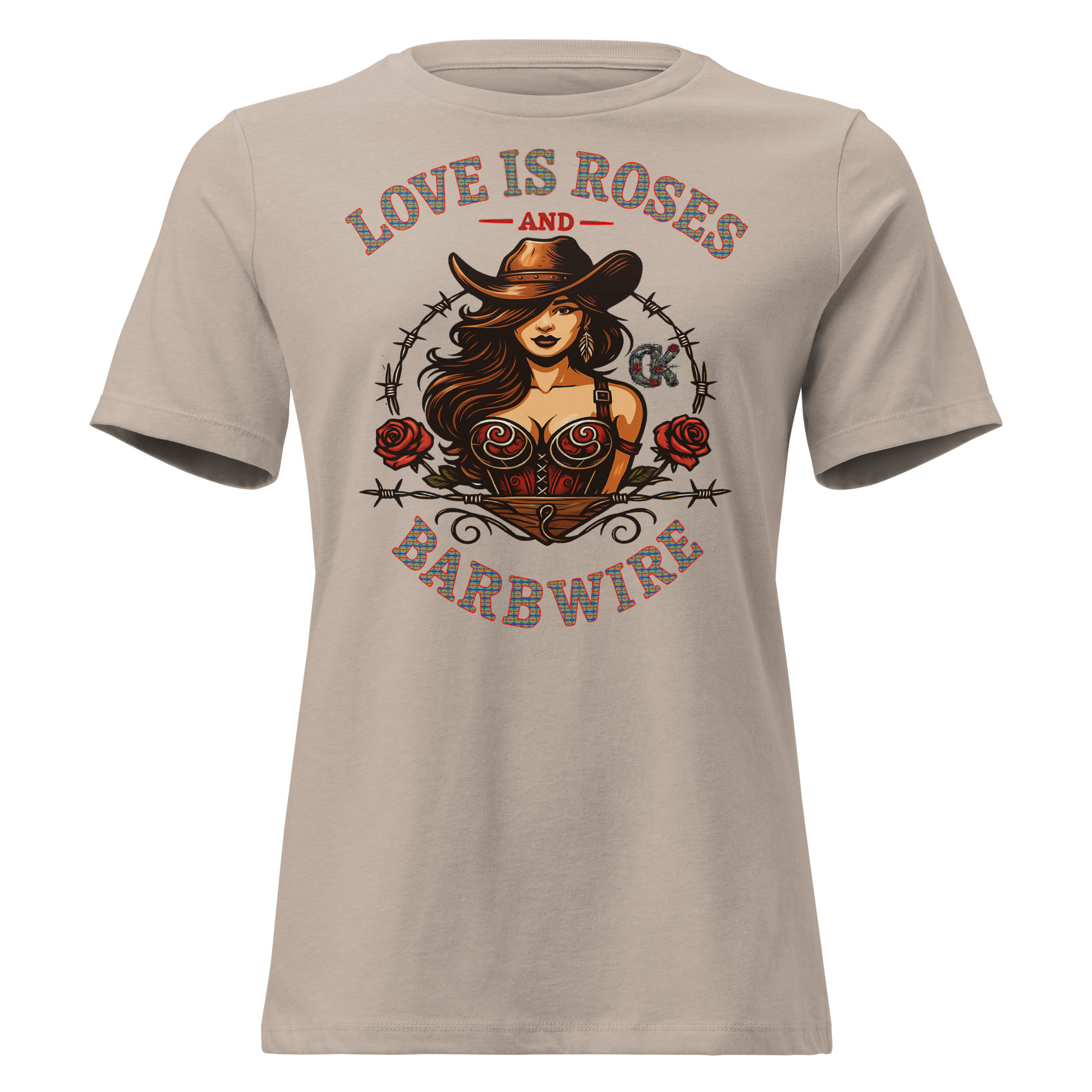 Love Is Roses & Barbwire Cowgirl Edition - Women's Relaxed T-Shirt - Image 5