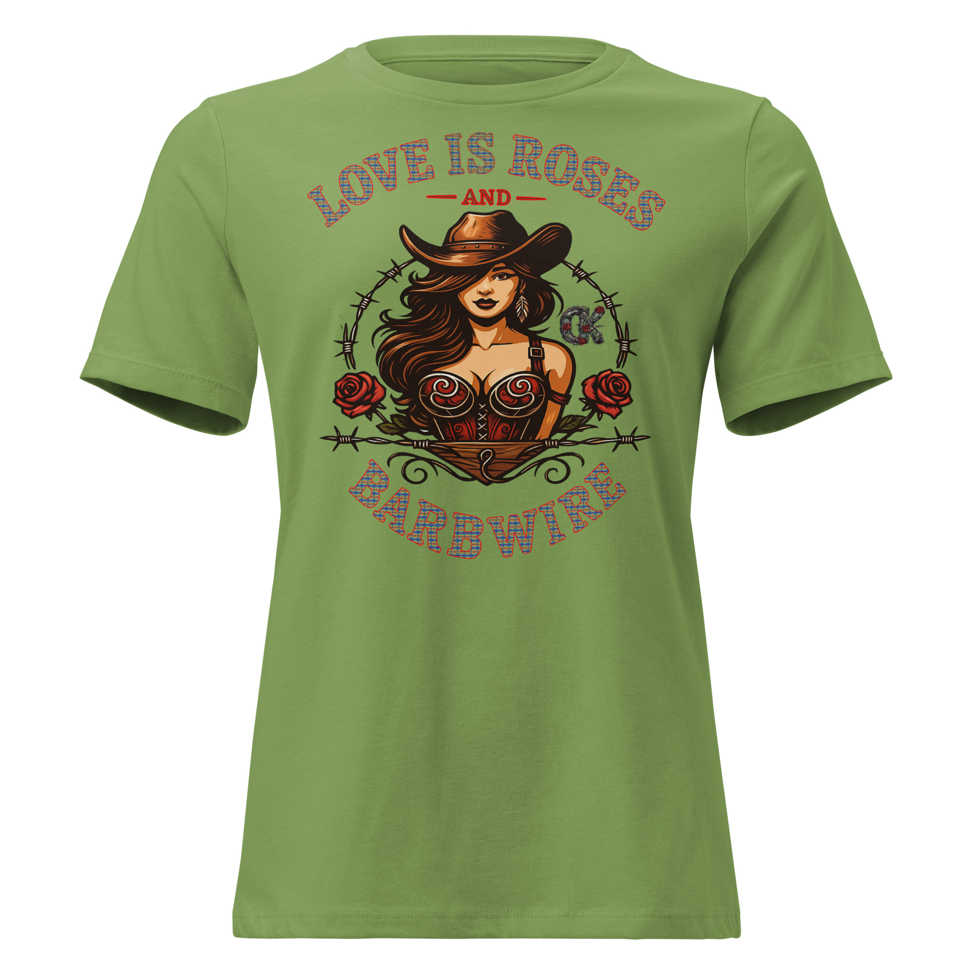 Love Is Roses & Barbwire Cowgirl Edition - Women's Relaxed T-Shirt - Image 3