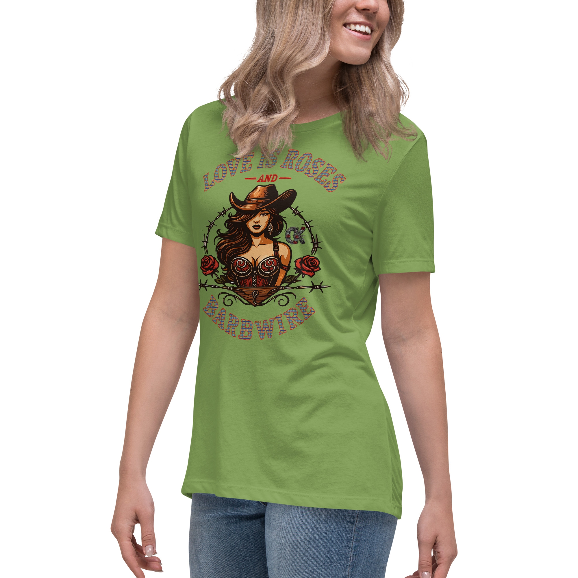 Love Is Roses & Barbwire Cowgirl Edition - Women's Relaxed T-Shirt - Image 9
