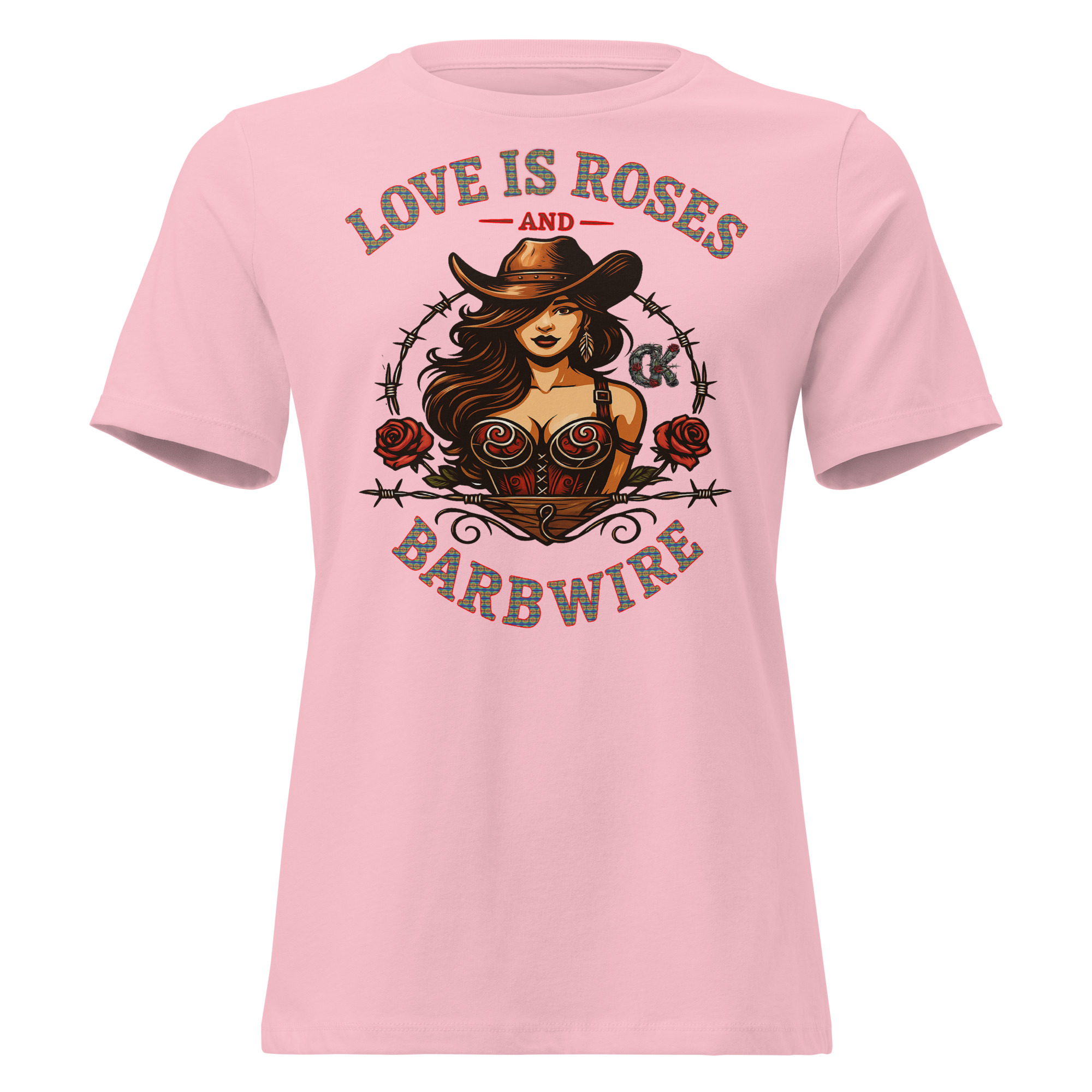 Love Is Roses & Barbwire Cowgirl Edition - Women's Relaxed T-Shirt - Image 6