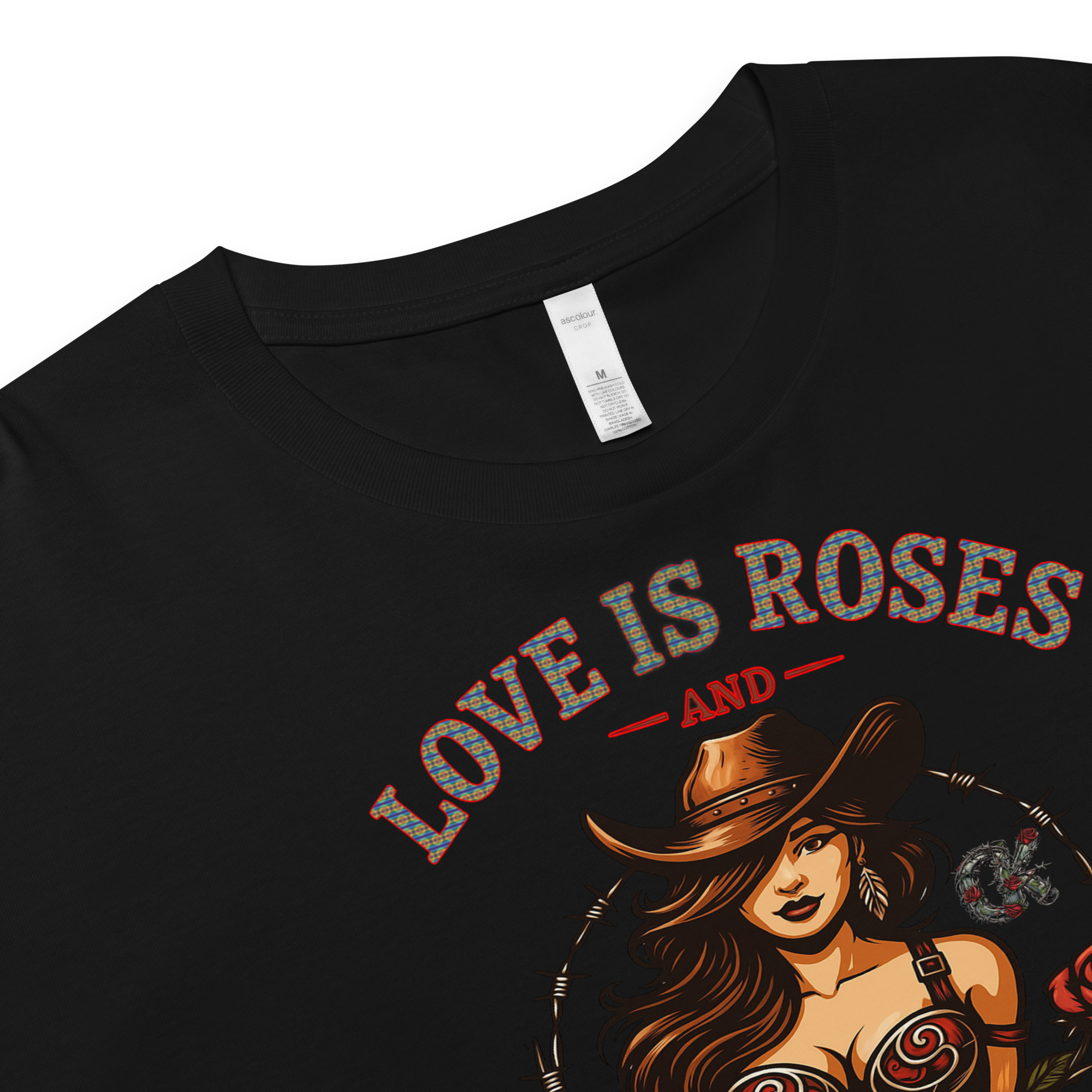 Love Is Roses & Barbwire (Cowgirl) - Crop Top - Image 5
