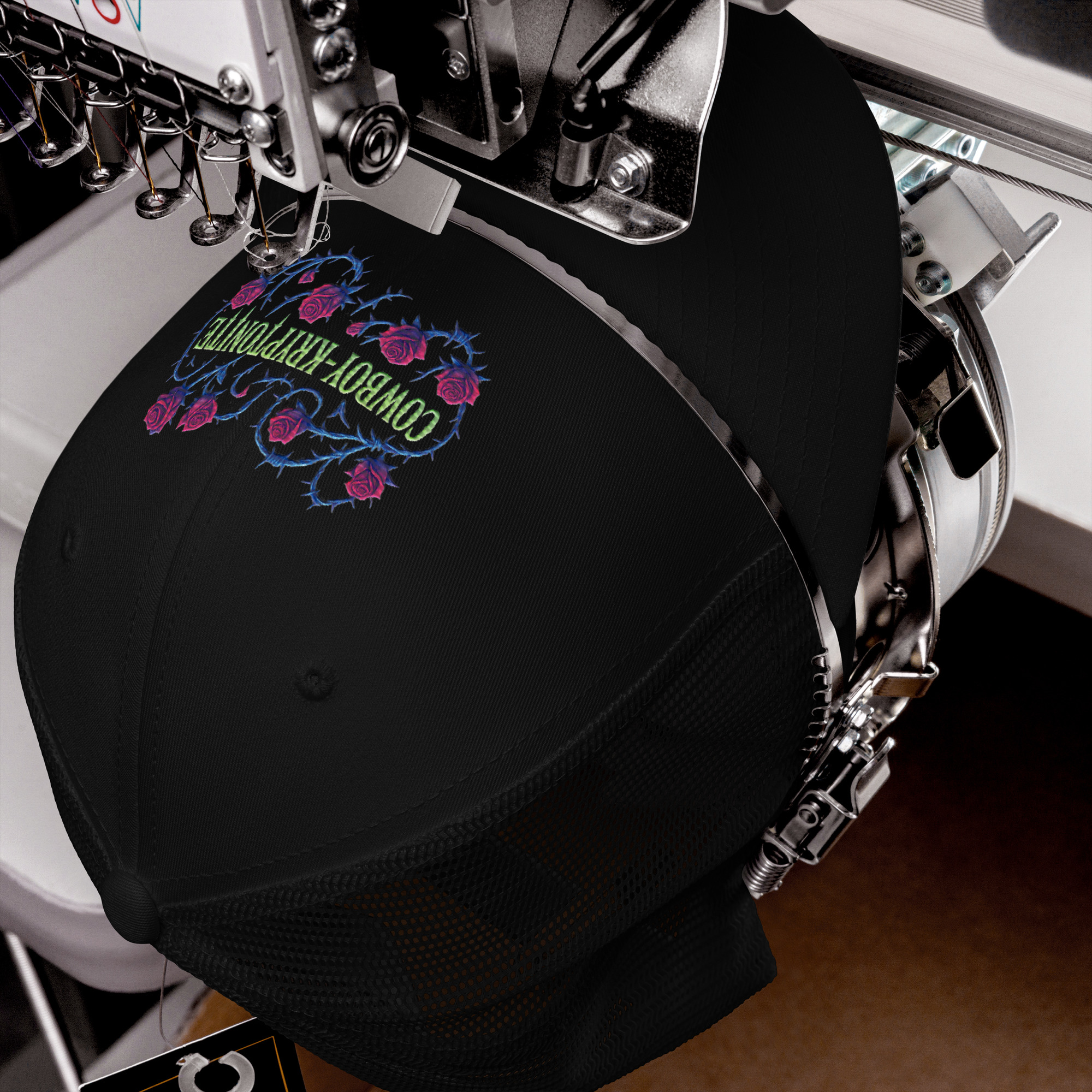 Neon Roses Trucker Hat - Image 10