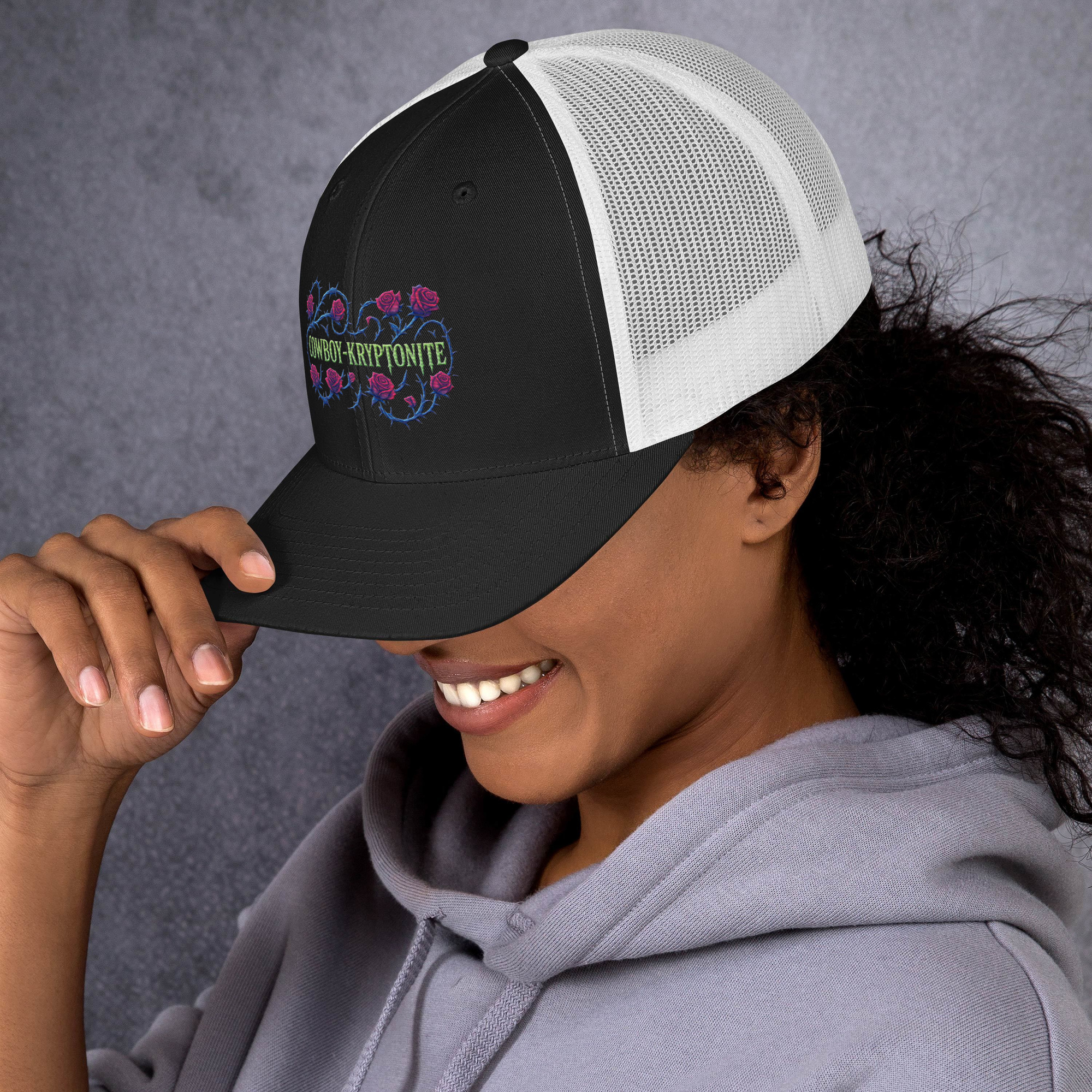 Neon Roses Trucker Hat - Image 8