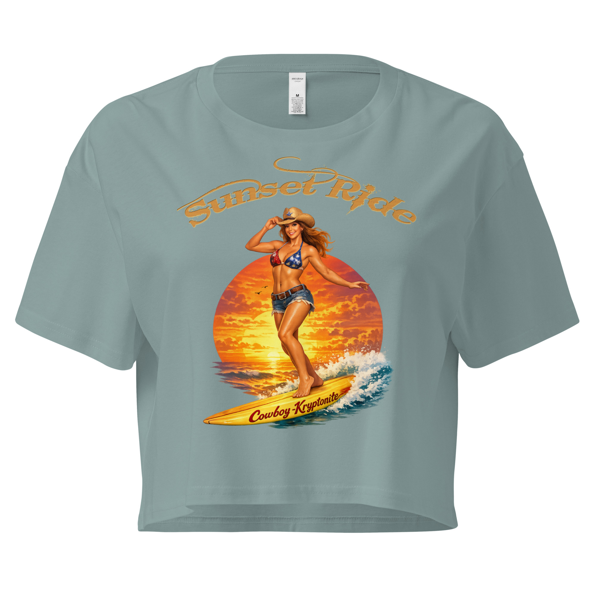 Sunset Ride — Cowboy-Kryptonite™ - Crop Top - Image 3