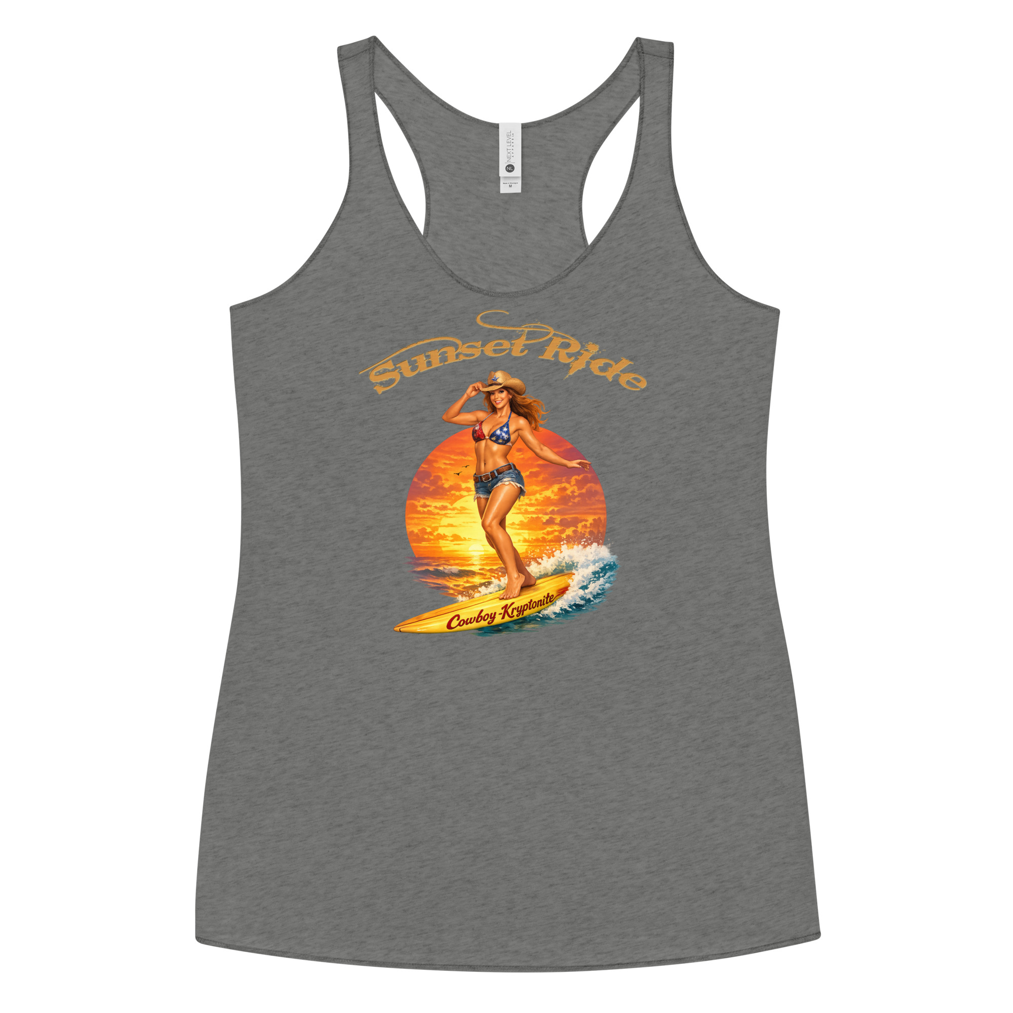 Sunset Ride — Cowboy-Kryptonite™ Racerback Tank - Image 4