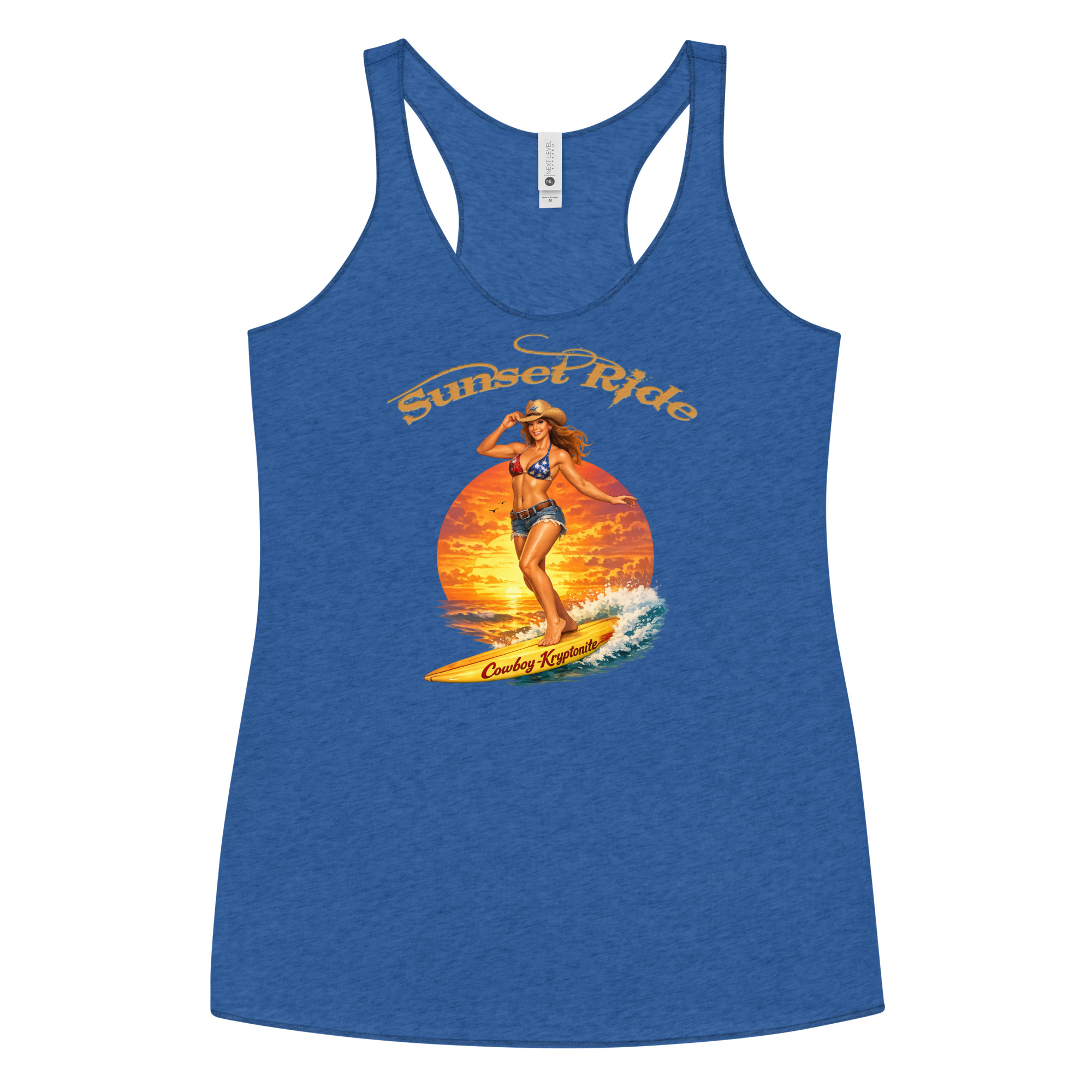 Sunset Ride — Cowboy-Kryptonite™ Racerback Tank - Image 3