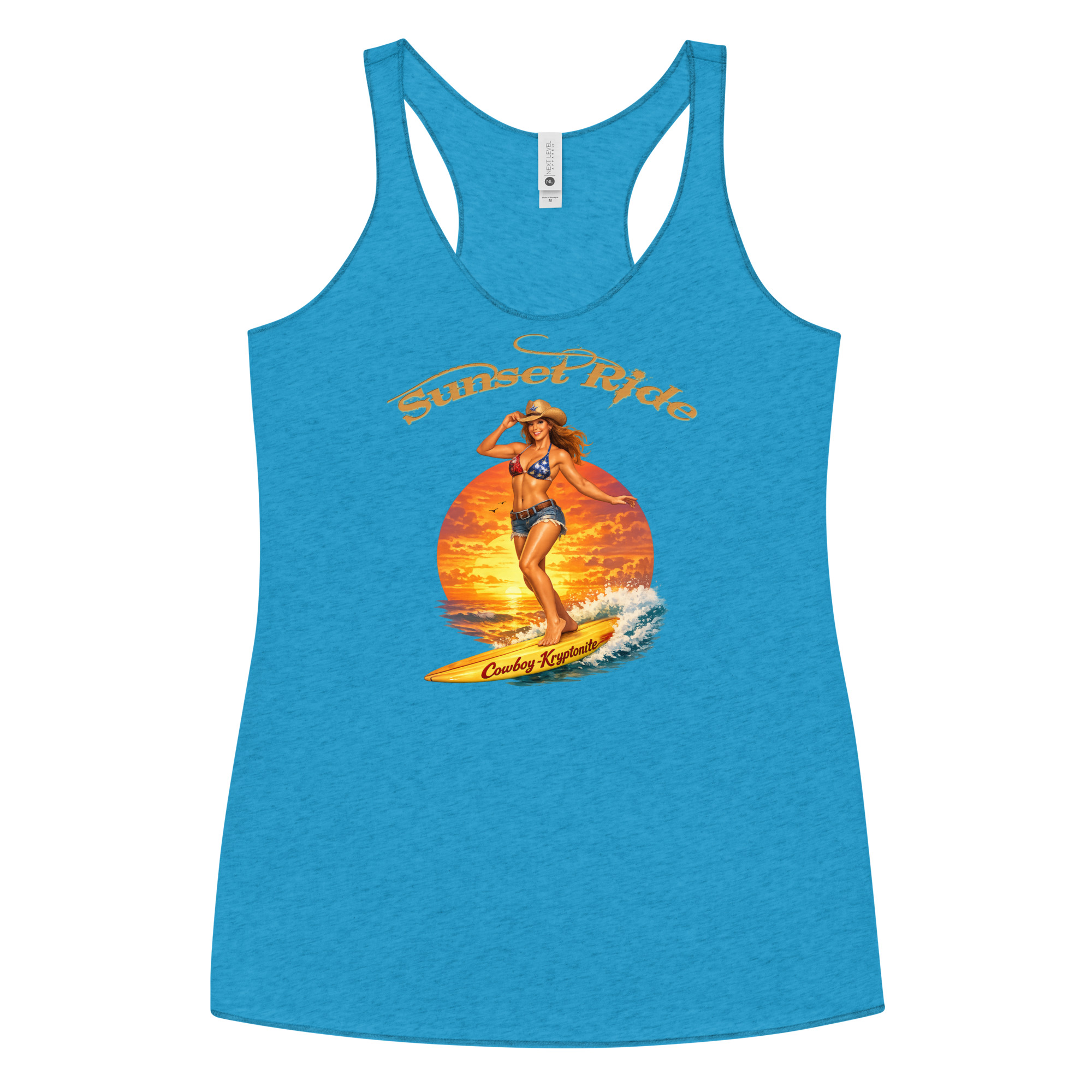 Sunset Ride — Cowboy-Kryptonite™ Racerback Tank - Image 5